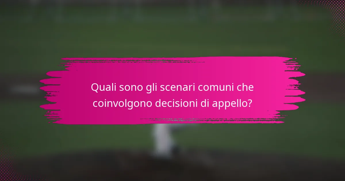 Quali sono gli scenari comuni che coinvolgono decisioni di appello?