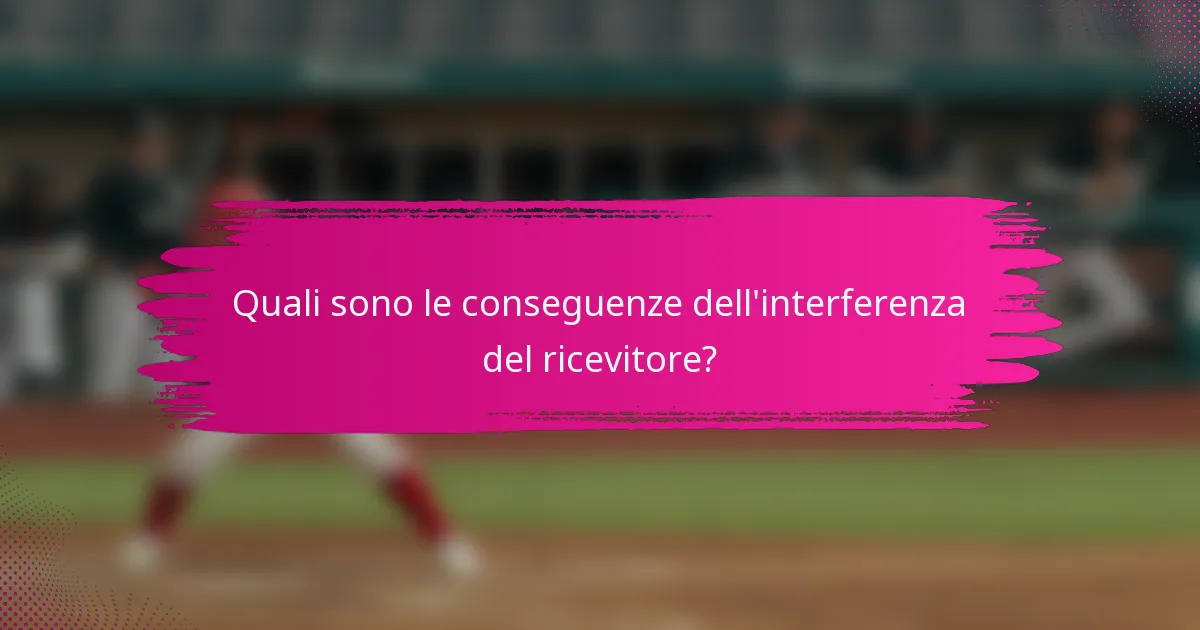 Quali sono le conseguenze dell'interferenza del ricevitore?